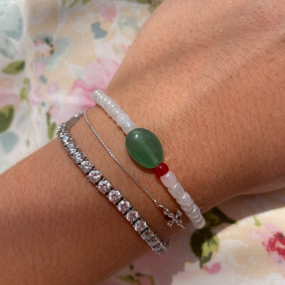 Handmade ✨ Olive stackable bracelet!